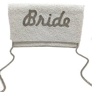 White Bride Beaded Clutch Bag